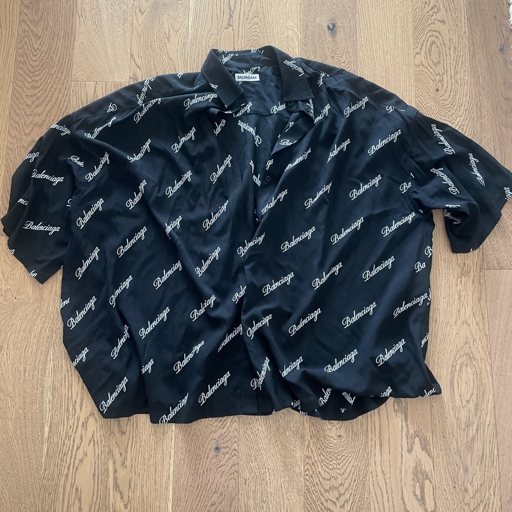 BALENCIAGA PRINTED BUTTON DOWN SHIRT